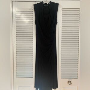 Faux-wrap black dress